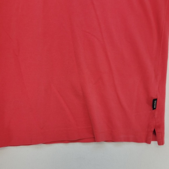 Hugo Boss Polo Shirt Mens Medium Coral Red Pima Cotton Short Sleeve Preppy - Picture 6 of 10